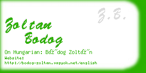 zoltan bodog business card